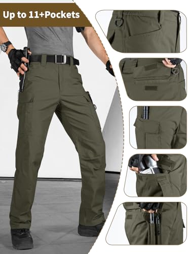 Men's Water Resistant Relaxed Fit Tactical Cargo Work Pants W576136