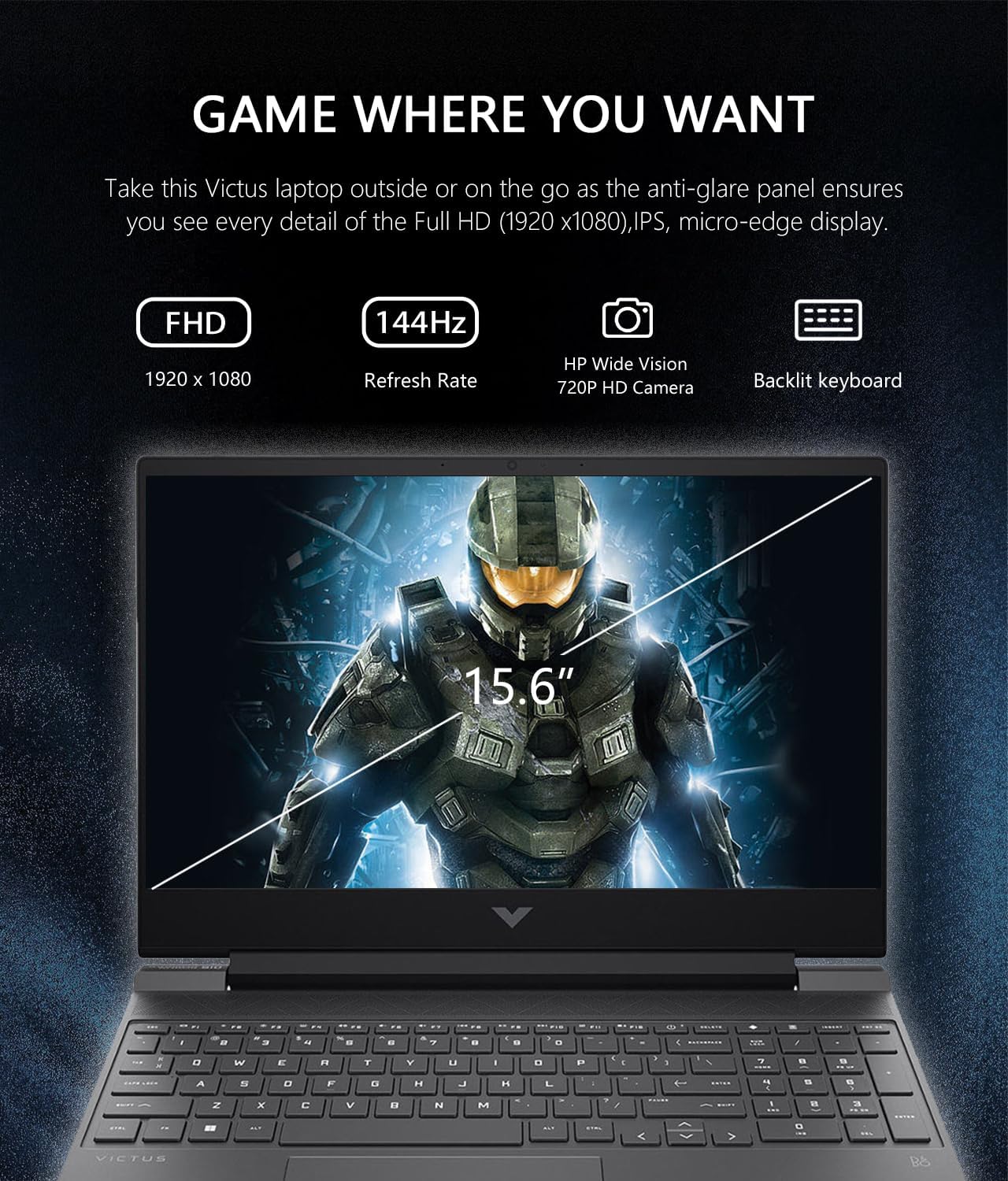 15.6" Full HD 144Hz Gaming Laptop, AMD Ryzen 5 7535HS, 16GB Memory, NVIDIA GeForce RTX 2050, 512GB SSD, Mica Silver Q879