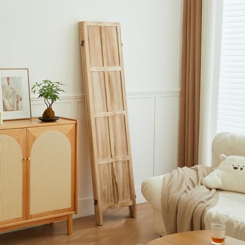 5.6 FT Folding Wooden Room Divider (Light Brown) M1488