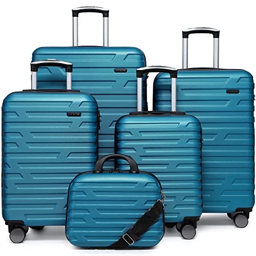 5 Piece Expandable Hard Shell Luggage Set with Spinner Wheels and TSA Lock L832