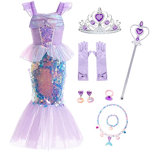 Sequins Mermaid Princess Party Dress for Toddler Kids Baby E872