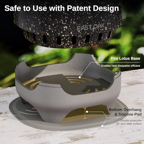 Silver Smokeless Tabletop Fire Pit, Dual-Fuel, 10.1" x 7" N822
