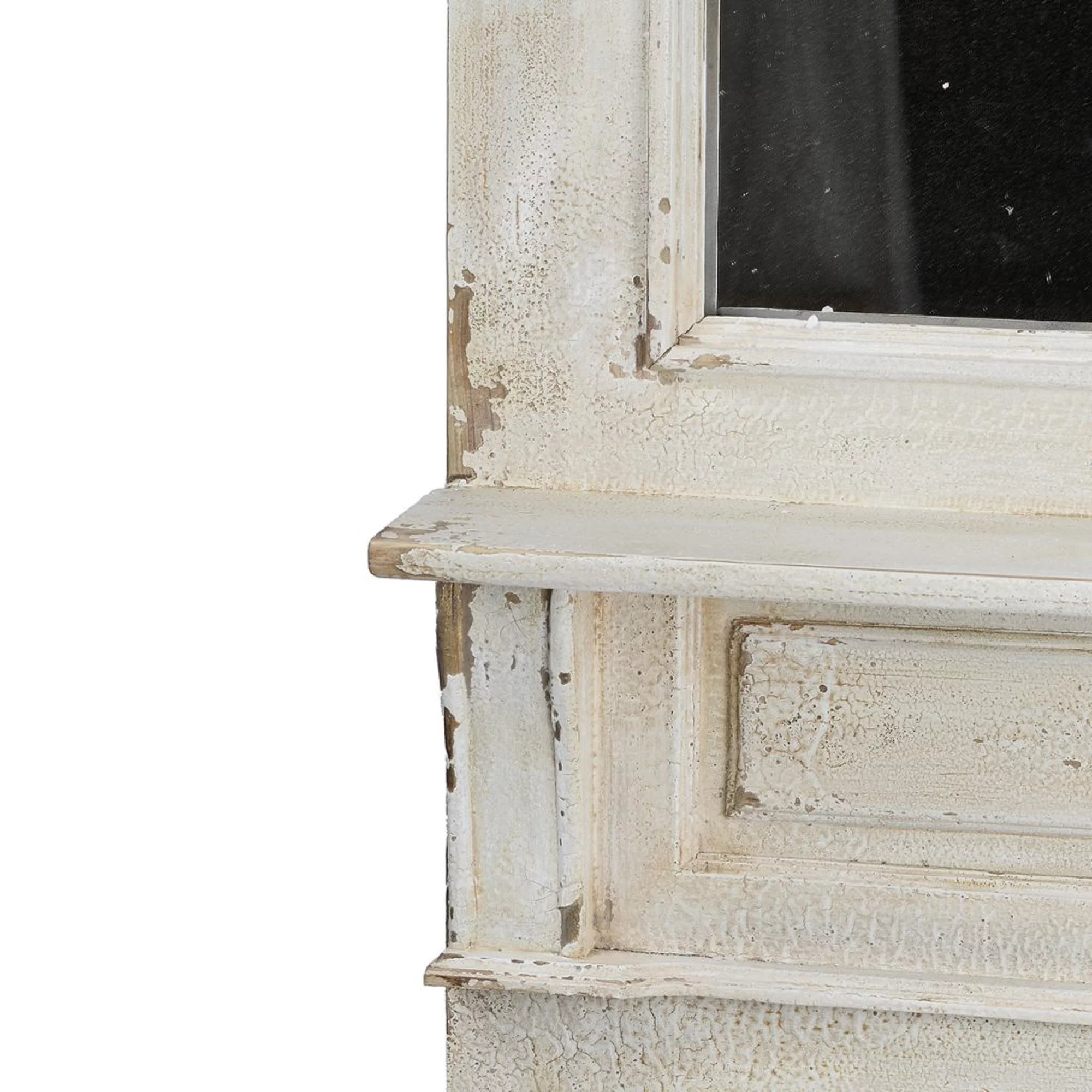 White Distressed Wooden Framed Rectangular Dresser T39594