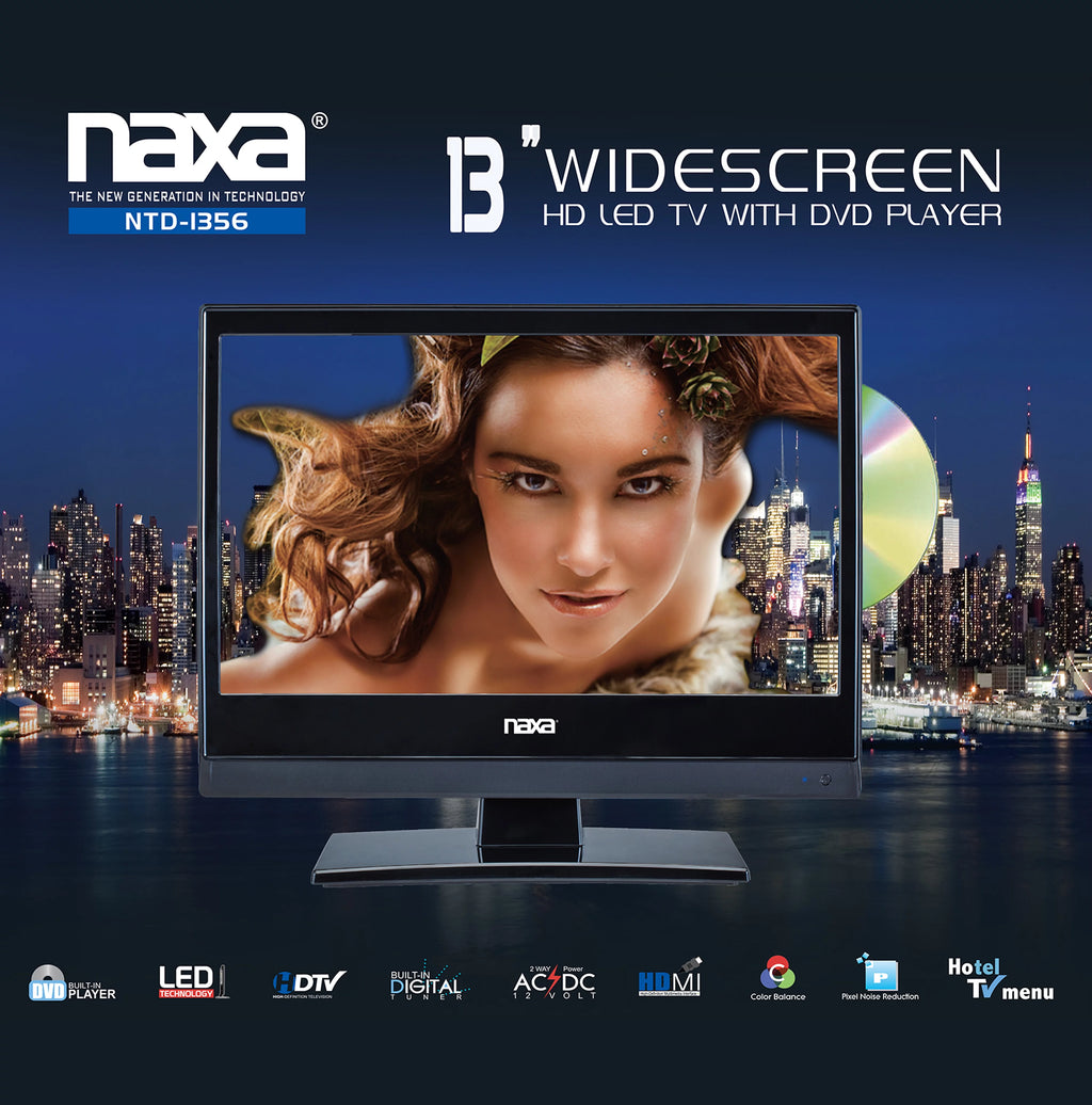 13.3” LED Widescreen HD TV with DVD Player A26685