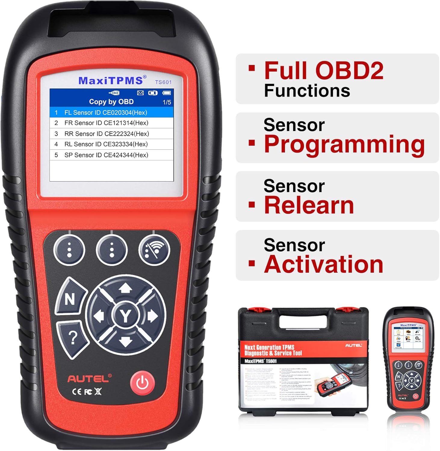 Wirelessly Sensor TPMS Reprogramming Activation Relearn Tool with OBDII Code Reader Function P7708