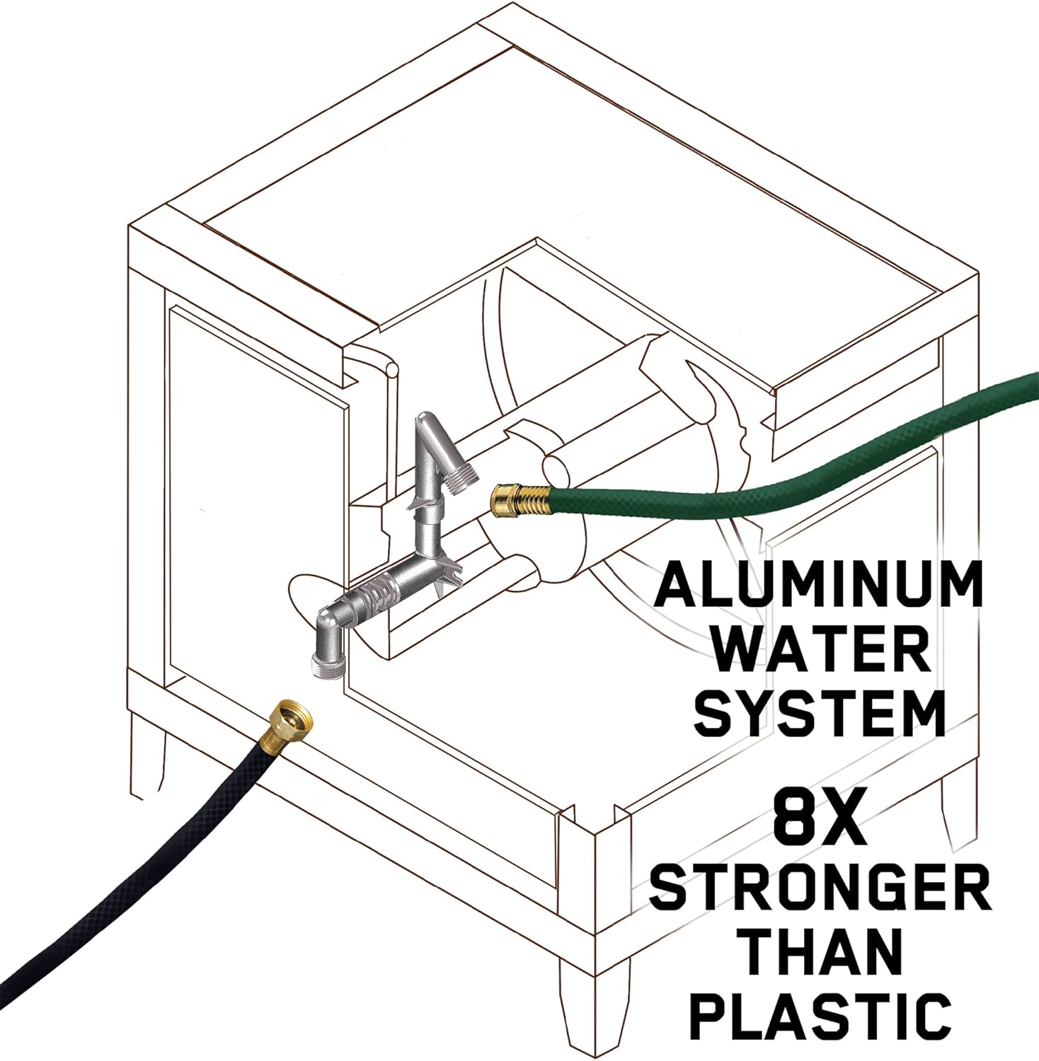 Black Metal Hose Reel Cabinet Box, 100 Ft. Capacity A271