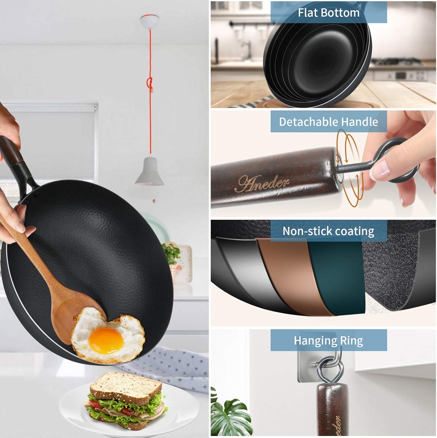 12.5 Inch Cast Iron Stir Fry Pan R240776