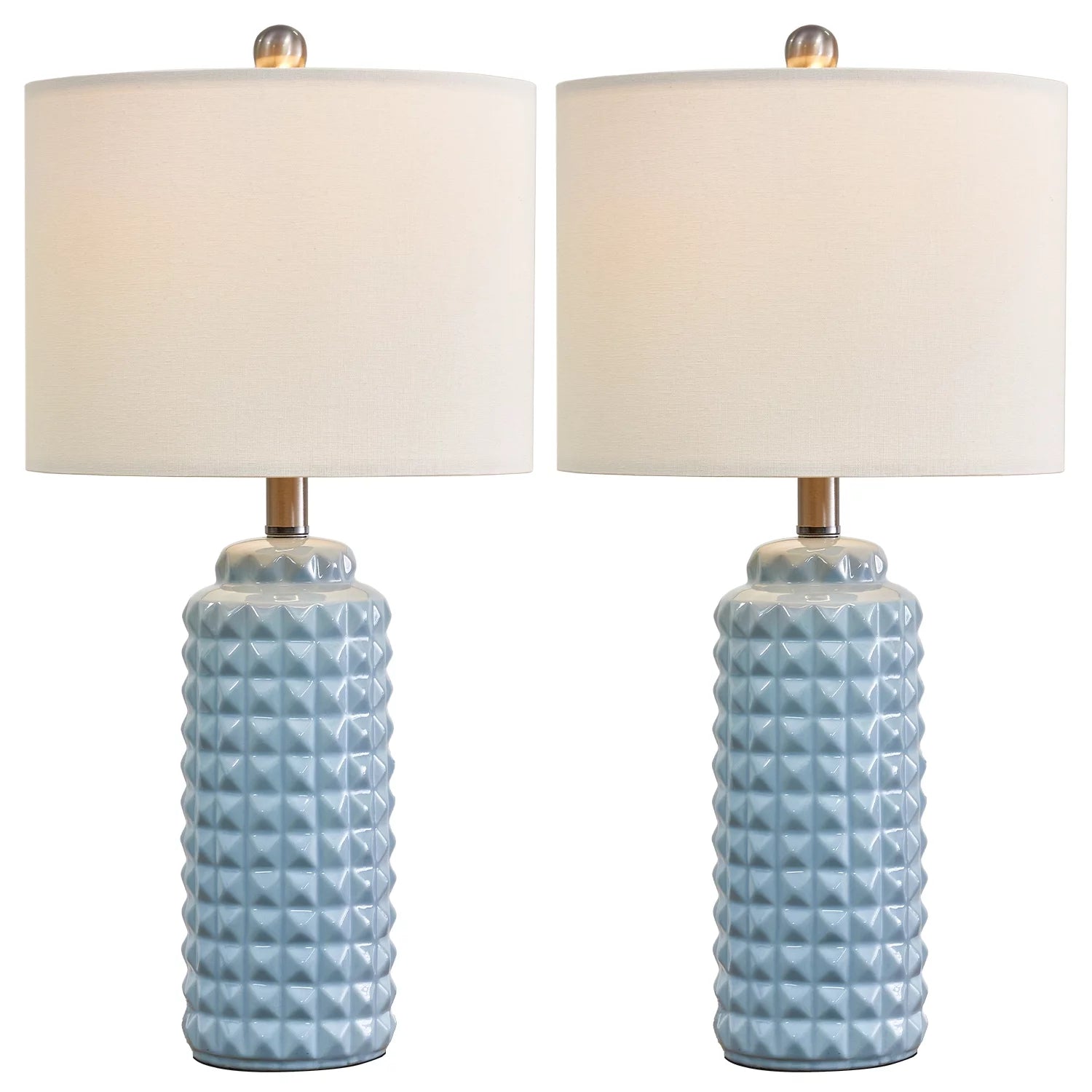 Light Blue 24.5" Ceramic Table Lamp Set of 2 K4290