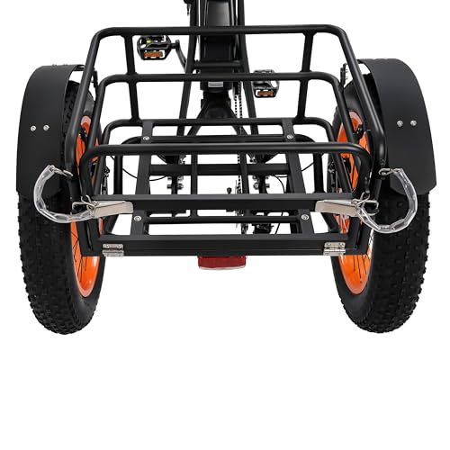 Electric Tricycle, Fat Tire 750W 48V 22.4AH Removable Battery, 7 Speeds 3 Wheel Electric Trike with Basket X3905
