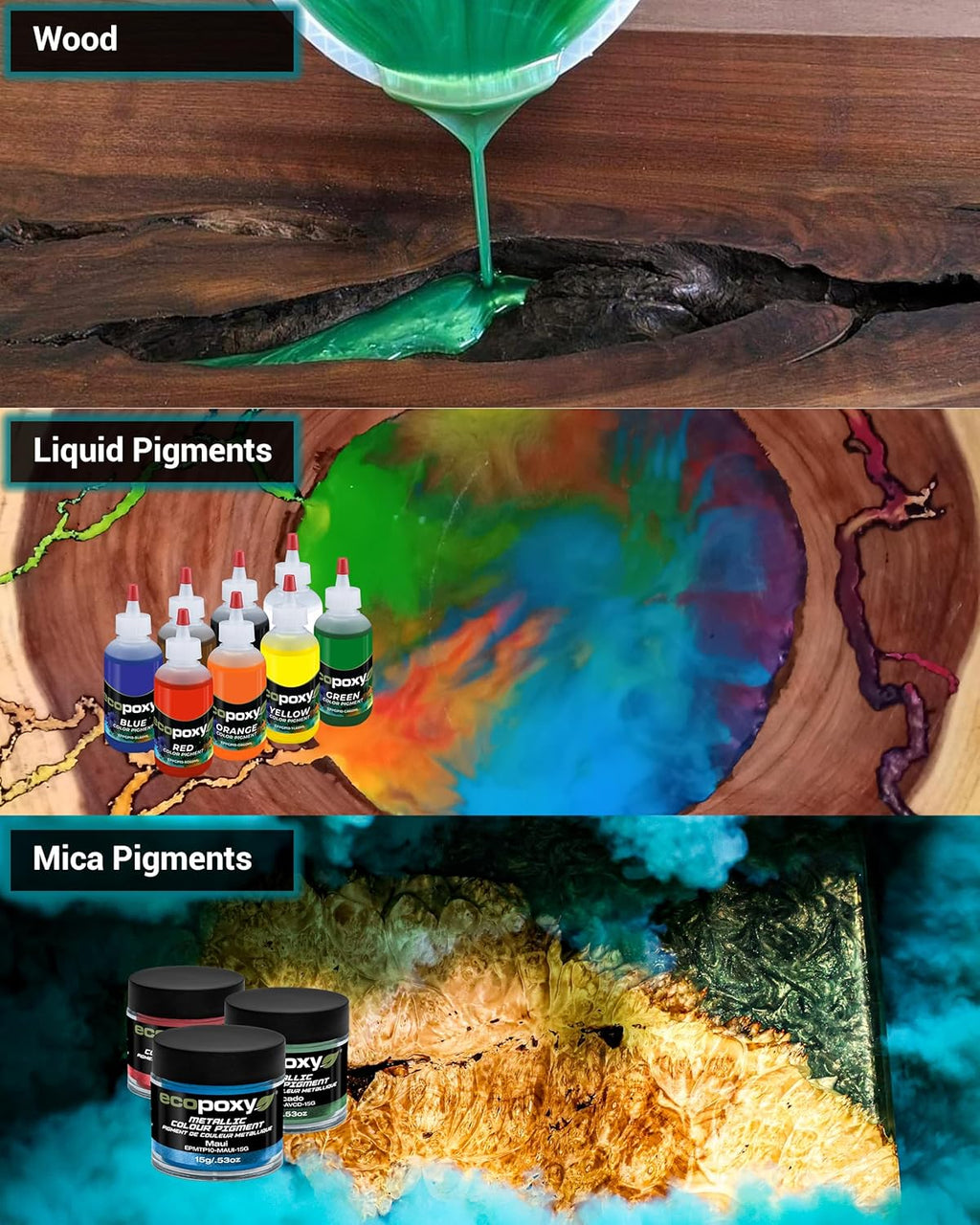3.2 Gal Deep Pour Epoxy Resin with 8 x 60ml Pigment Kit K986