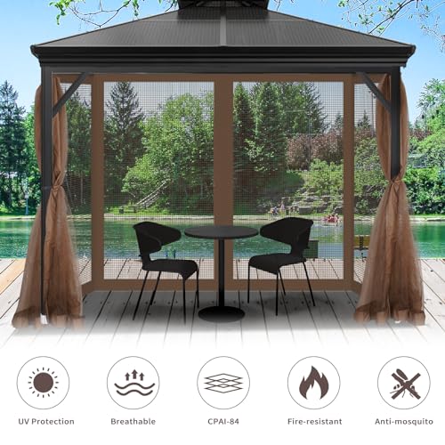 10' x 10' 4-Panel Sidewall Mosquito Netting with Zippers (Black) R8846