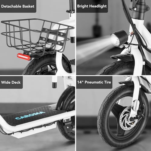 500W/800W/1200W Electric Scooter with Seat 14" Tire Foldable N20564