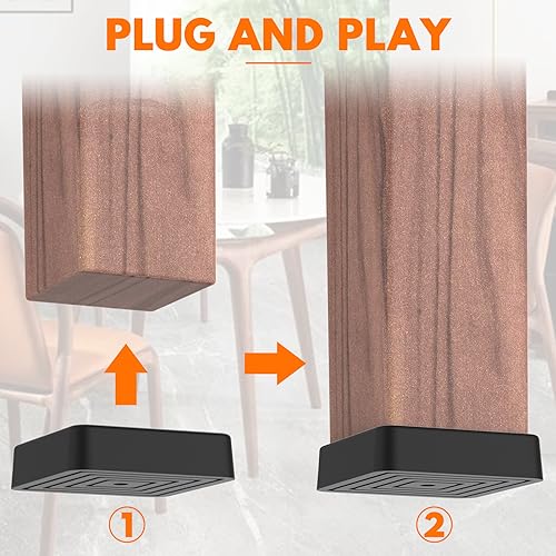 8 Pcs Non Slip Rubber Furniture Coasters Black Z87488