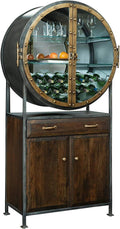 Distressed Hardwood Wine Bar Cabinet B4847