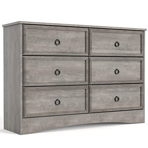 Gray 6 Drawer Dresser with Strip Lights K158409