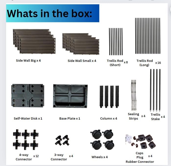 2 Pack 63" Large Outdoor Garden Planter Box with Trellis and Caster I1281