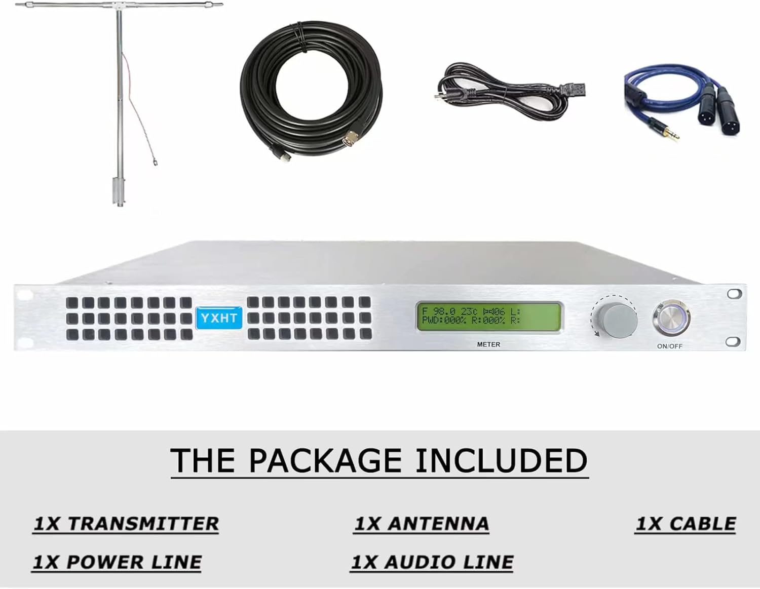 150W Long Range FM Broadcast Transmitter with Antenna Cable U320