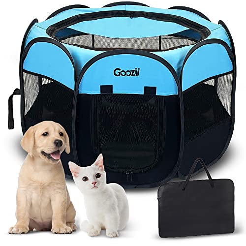 Green Collapsible Dog Playpen with Bottom Roof Cover W13786