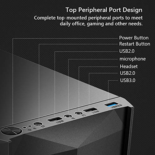 Black Mid-Tower ATX PC Case with Transparent Side Panels P320