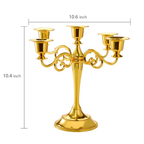 Gold 5 Arms Metal Candelabra Q629