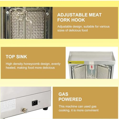 Gas Vertical Broiler with 2 or 3 Burners, Meat Catch Pan B7511