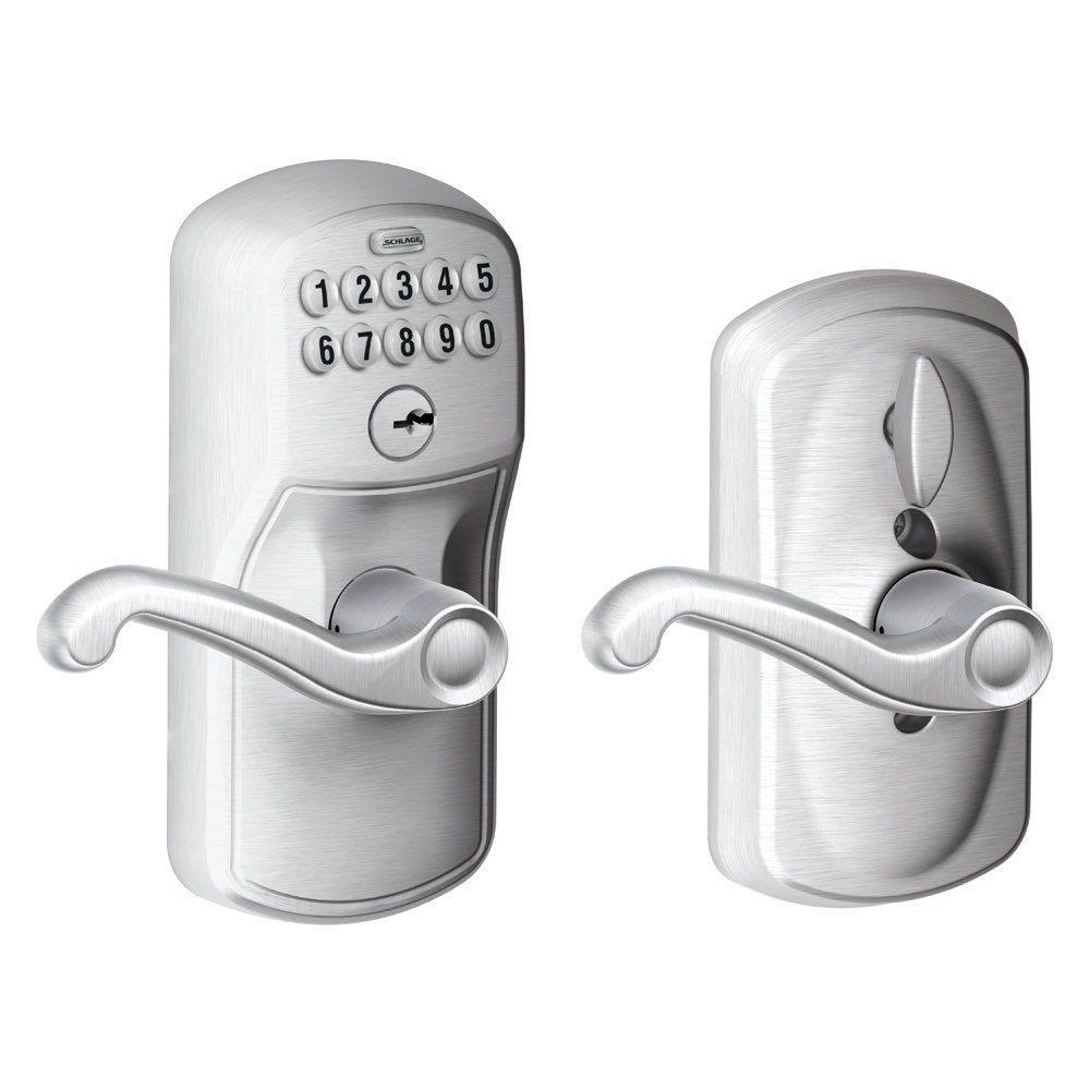 Satin Chrome Keypad Entry Leverset C9006