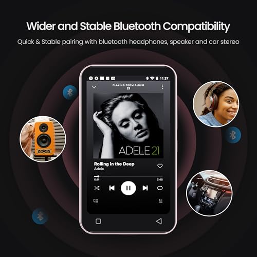 Pink 4" WiFi MP3 MP4 Music Player with Bluetooth B8637