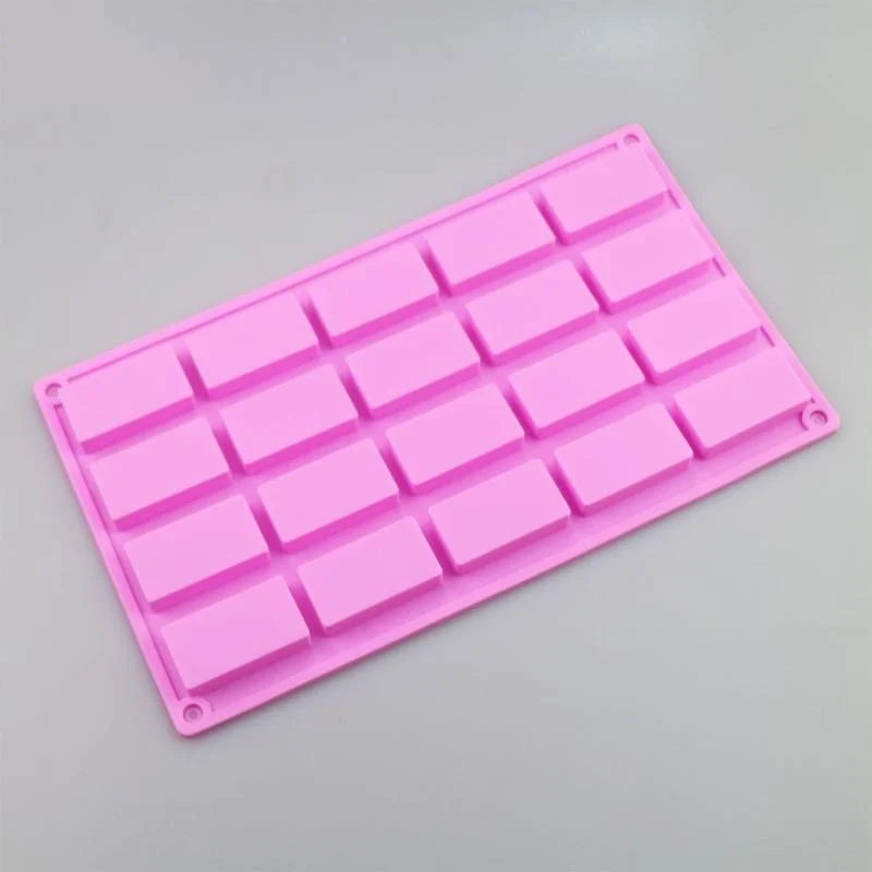 20 Cavities Rectangular Silicone Soap Moulds W4993