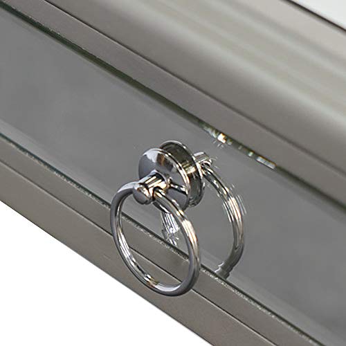 Silver Mirrored Vanity Desk with 3 Drawers C50421