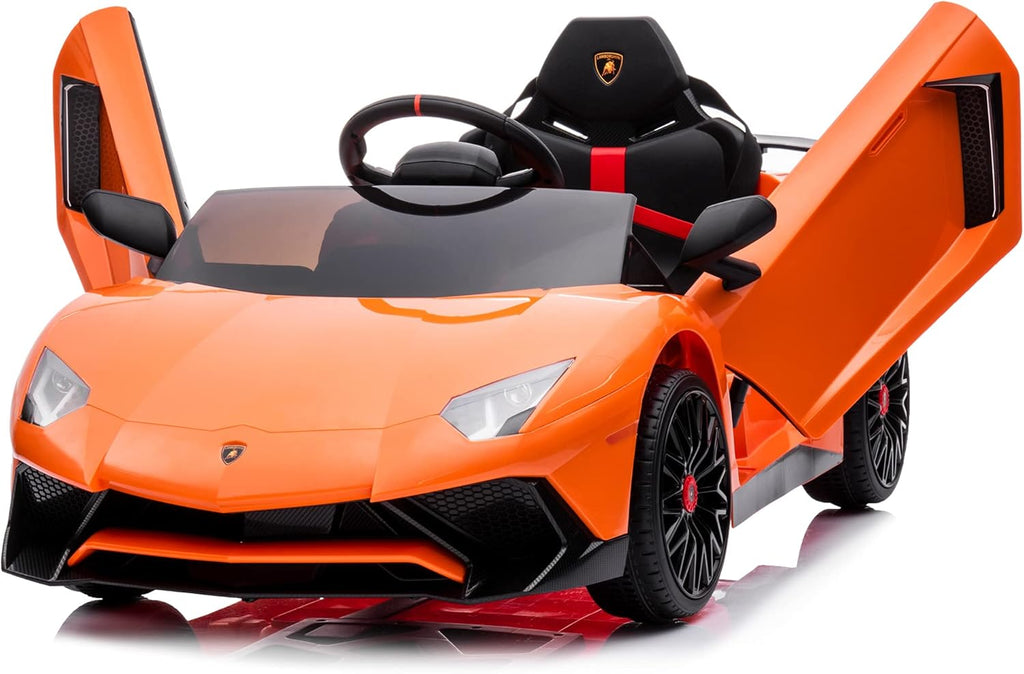 12V Licensed Lamborghini Aventador Battery Powered Sports Car Toy - Black Y842337