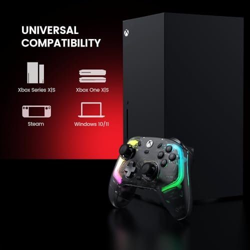 Wired Controller for Xbox Series X|S, Xbox One, Windows, Steam, Transparent Gaming Gamepad with Hall Effect Joysticks Z10940
