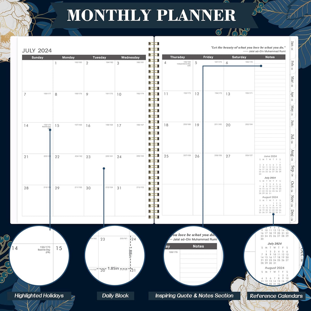 24 Month Monthly Planner, 11" x 9", Twin-Wire Binding X591761