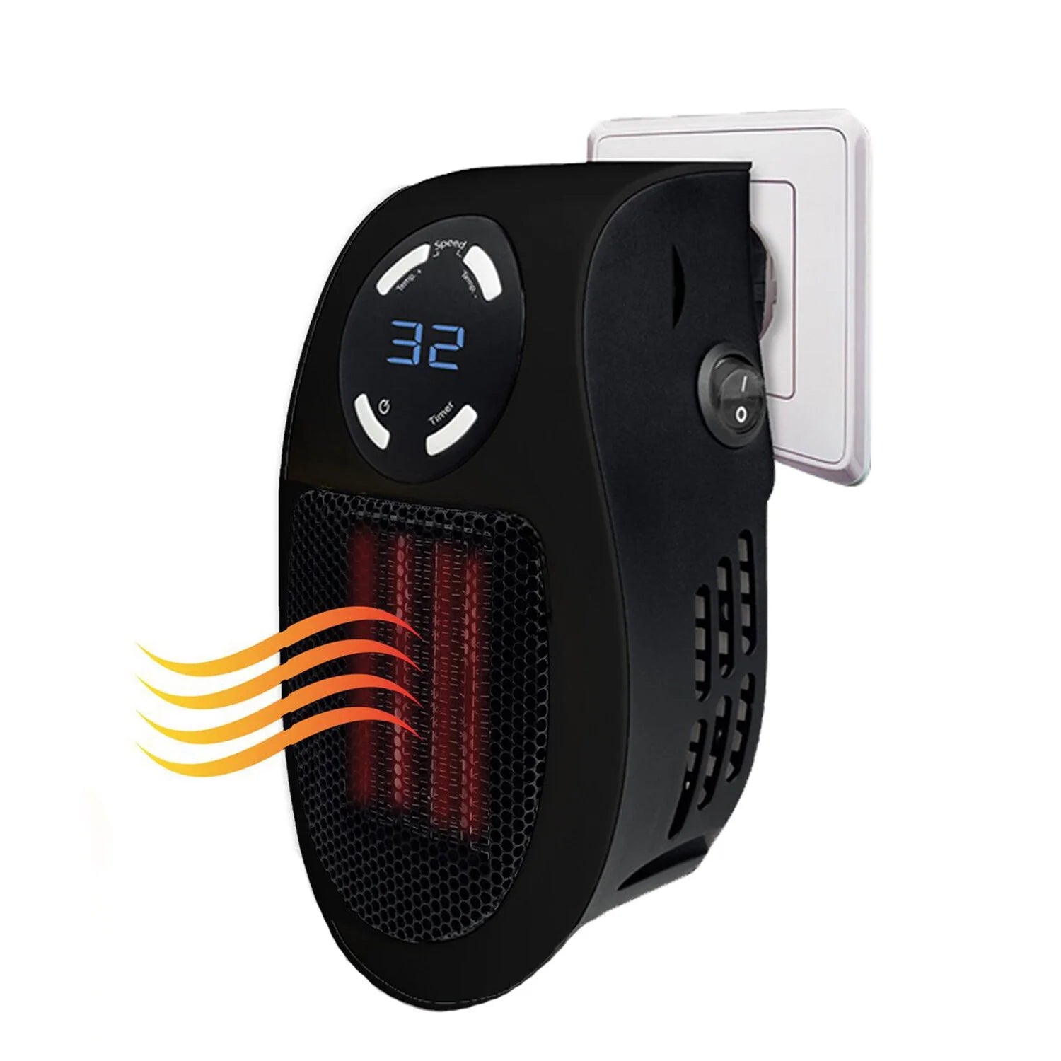 500W portable wall mounted heater with adjustable thermostat timer P685440