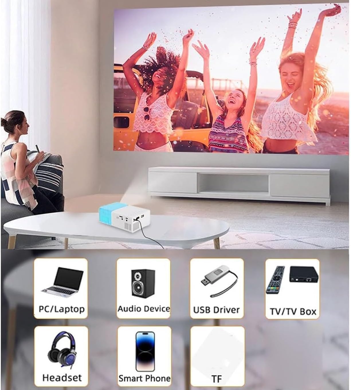1080P HD Portable LED Mini Projector N409343