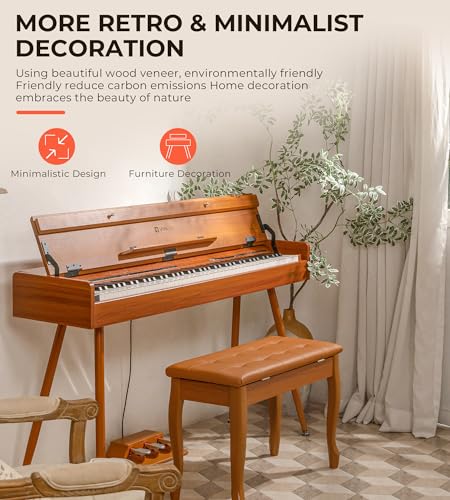 Golden Wood Color Digital Piano 88 Key Weighted Keyboard J3575