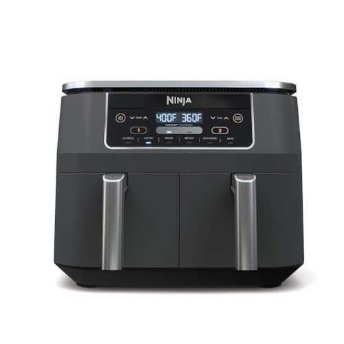 10 Quart DualZone XL 2-Basket Air Fryer, Grey Q856448