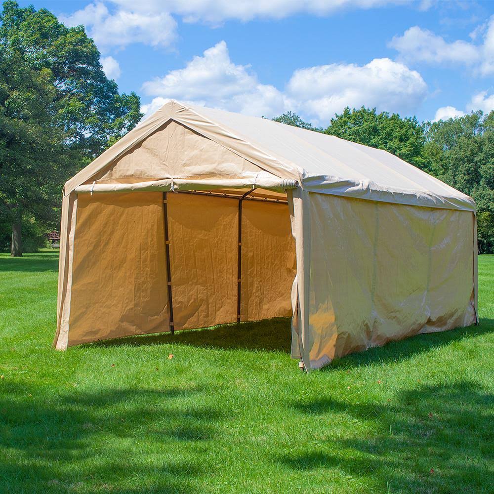 10 x 20 ft Heavy Duty Beige Carport Canopy S504