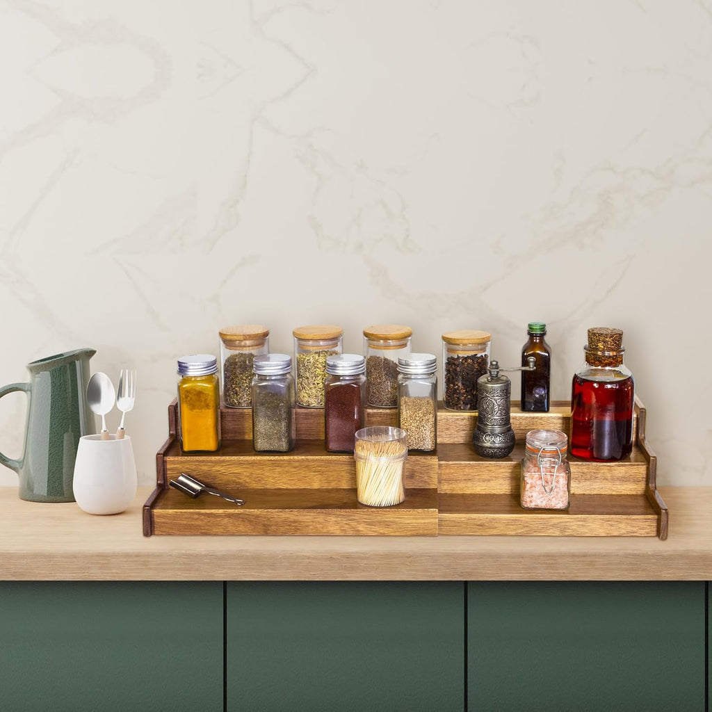 3 Tier Acacia Wood Spice Rack B7096