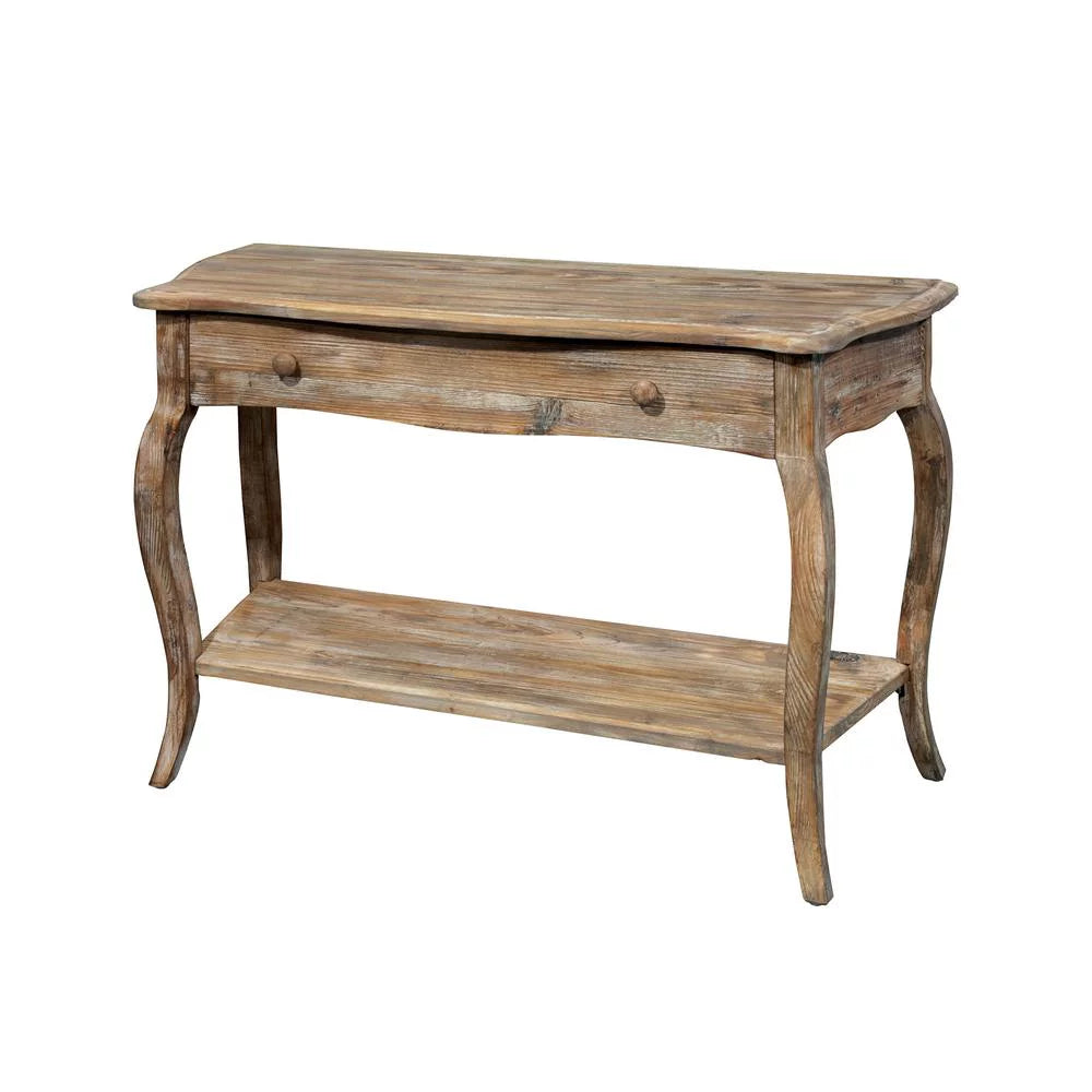 Rustic Reclaimed Media Console Table, Driftwood V574485