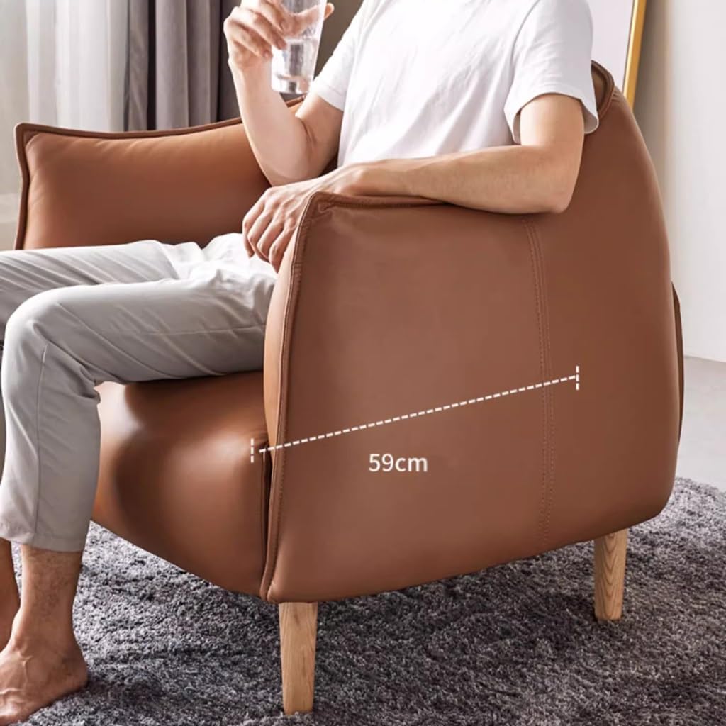 Leather Solid Wood Single Sofa Q651544