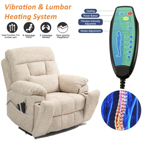 Brown Heavy Duty Electric Recliner Chair with Massage and Heat U4080