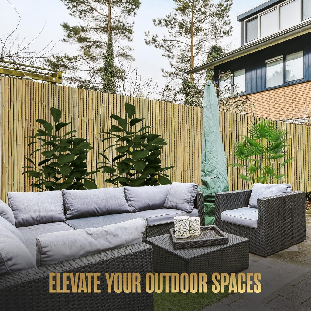 Bamboo Fence 8ft x 6ft Natural Privacy Screen T455144