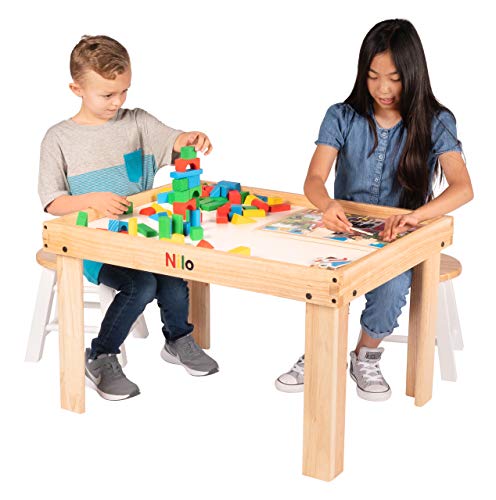 Kids Play Table Set with 2 Detachable Two-Sided Baseplates V618086