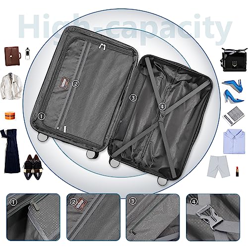 5 Piece Expandable Hard Shell Luggage Set with Spinner Wheels and TSA Lock L832