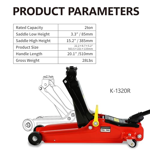 3 Ton Low Profile Steel Floor Jack with Dual Piston Quick Lift Pump E735
