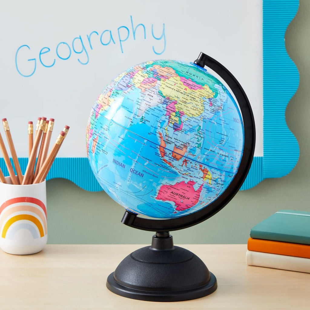 8-inch Rotating World Globe with Stand B179374