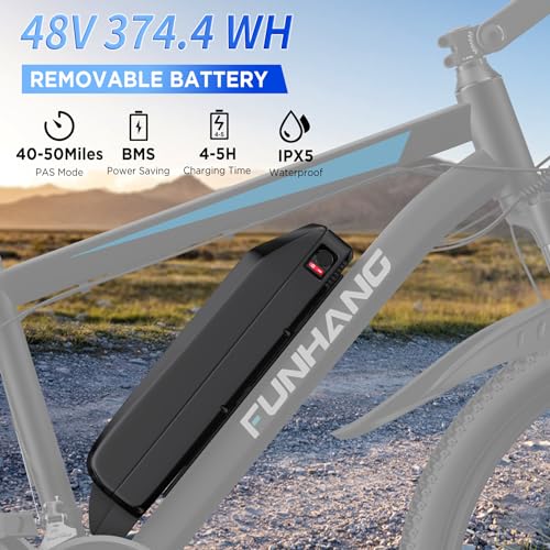 26'' 1000W Peak Electric Mountain Bike with 48V 374.4WH Removable Battery, 21-Speed D280