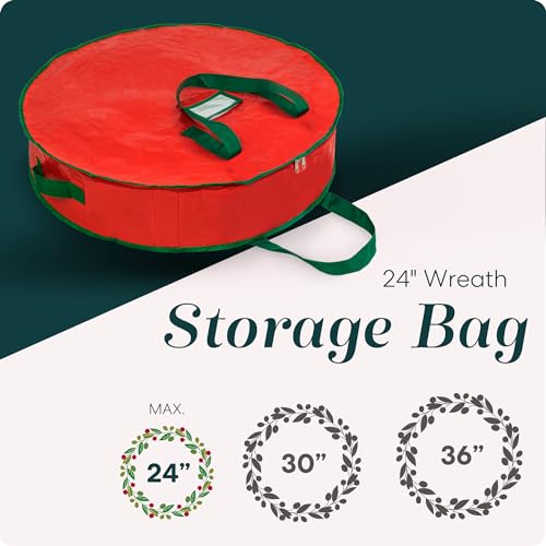 30" Christmas Wreath Storage Bag with Zipper B729933