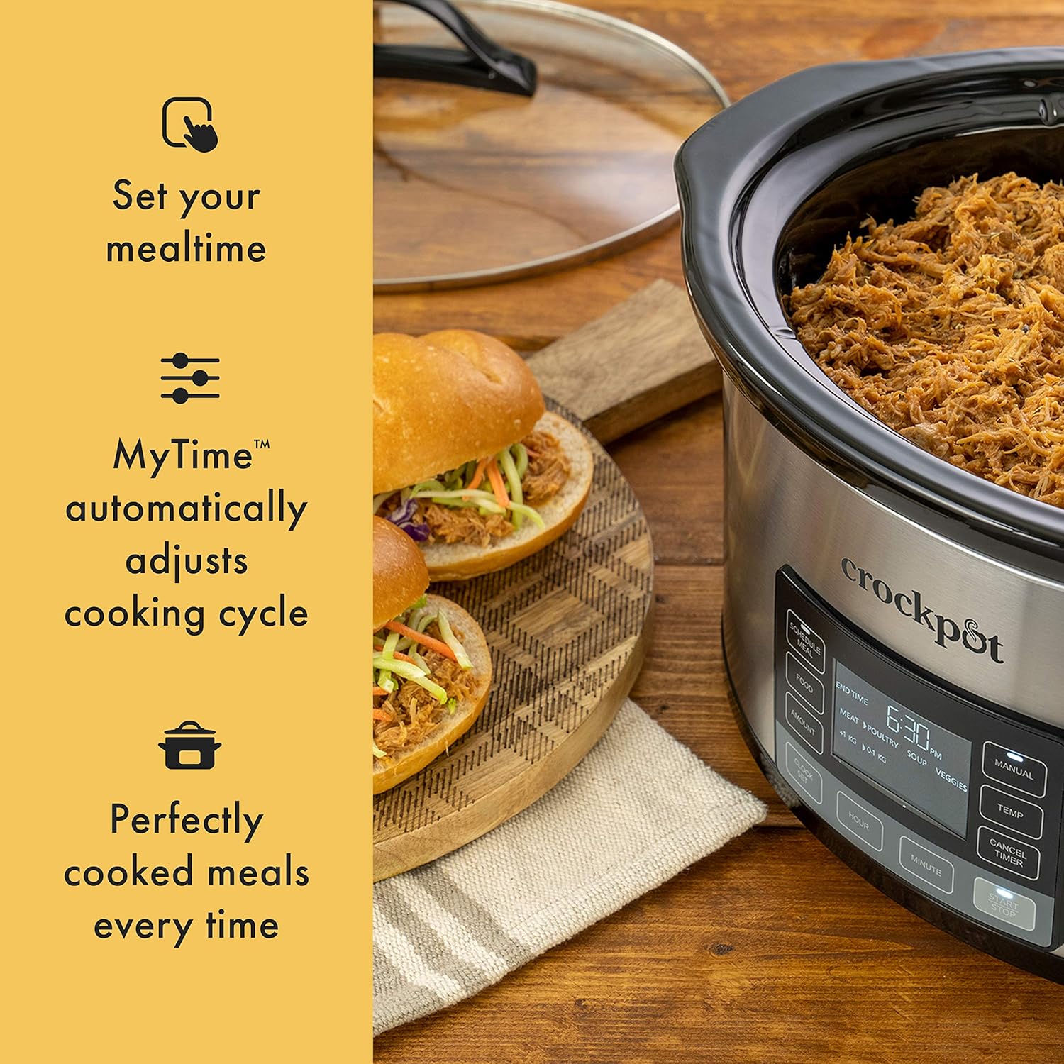 6 Quart Programmable Slow Cooker with Digital Timer, Stainless Steel K55513