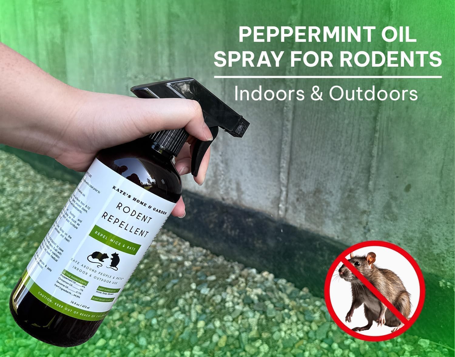 Peppermint Oil Spray for Rodents (16oz, Non Toxic) N9593